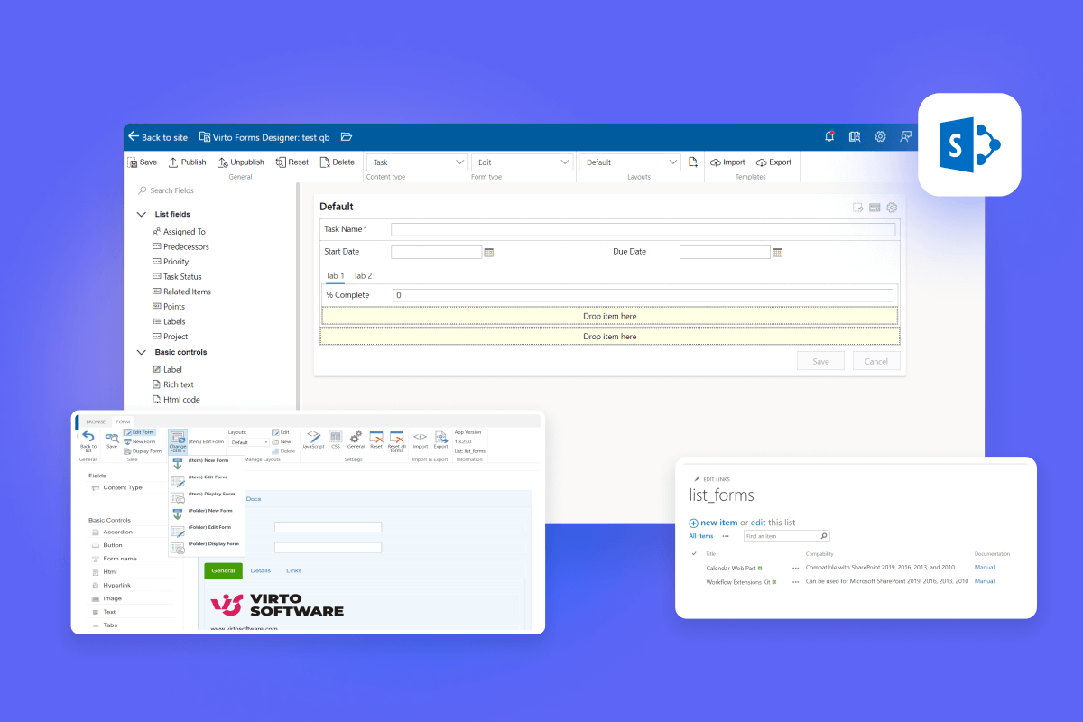 Virto Form Designer Web Part für SharePoint | Jetzt testen