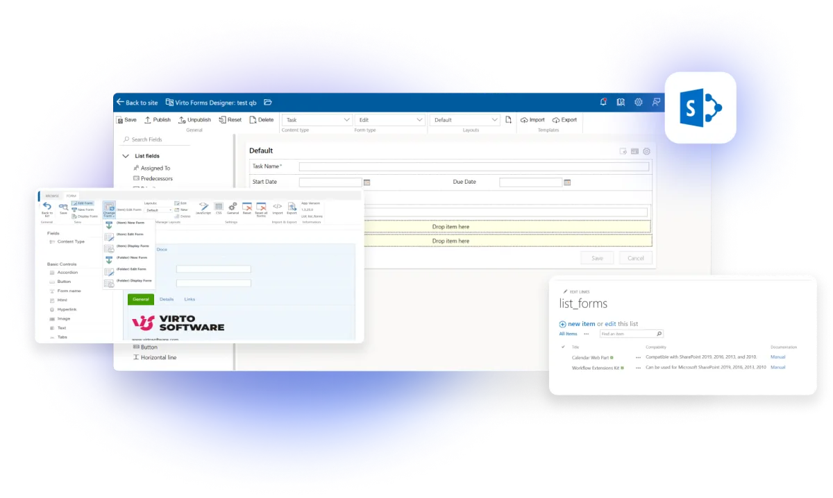 Virto Form Designer interface