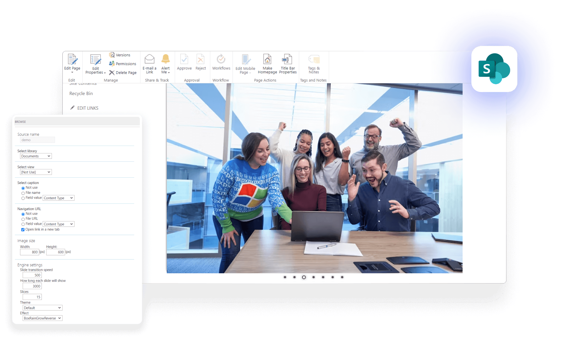 Virto Slideshow App interface