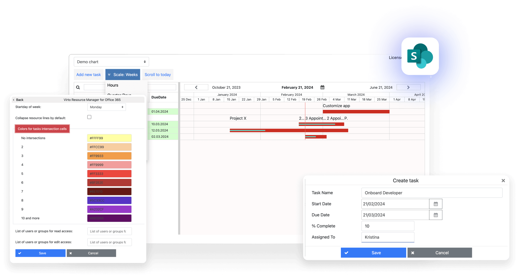 Virto Resource Management App interface