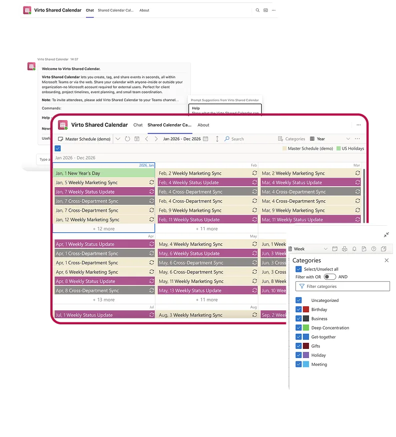 So verwenden Sie den gemeinsamen Kalender in Teams