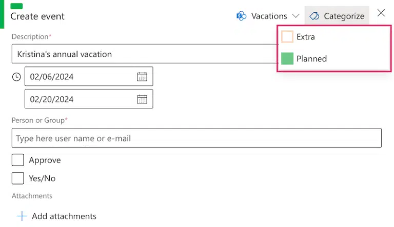 Virto Calendar feature