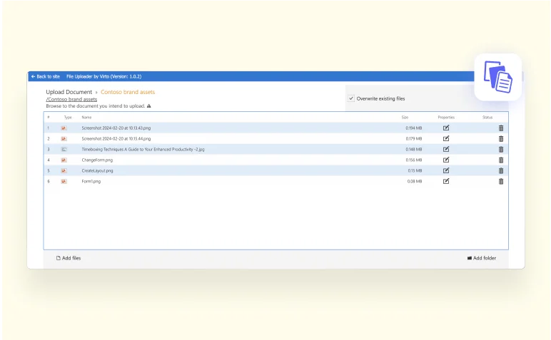 Virto Multiple File Operations Web Part