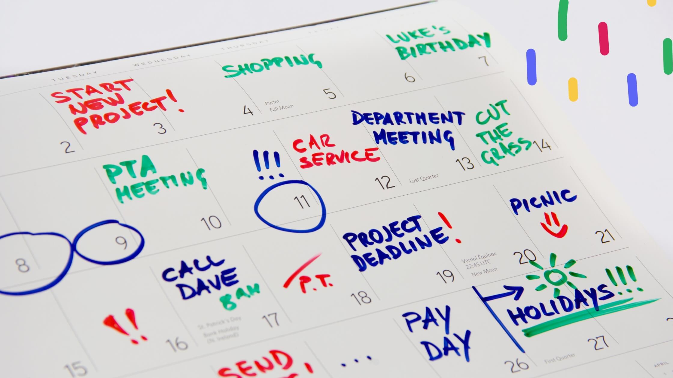 Optimieren Sie Ihren Arbeitskalender: Erkunden Sie Kategorien-Ideen für Google, Outlook und MS Teams