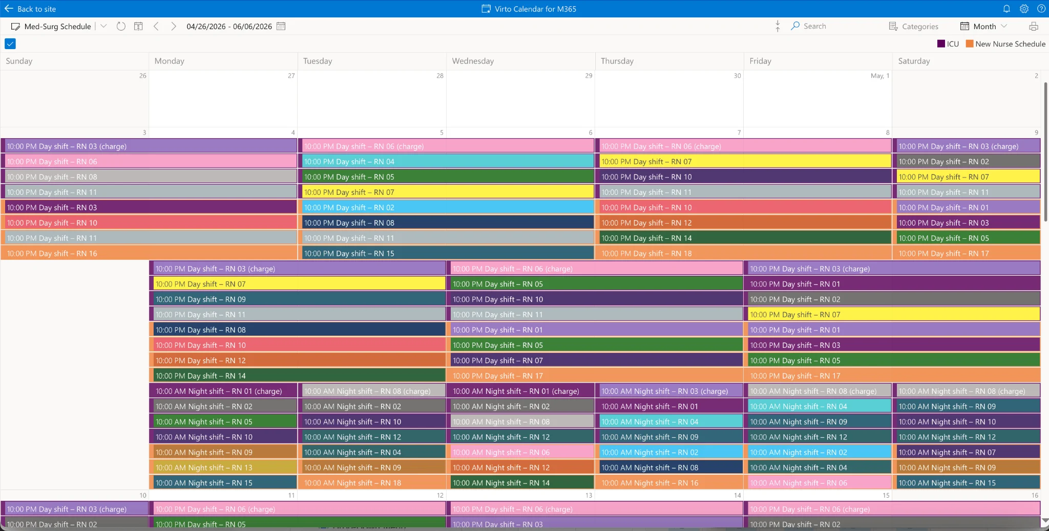 Multi-source overlay in the Virto Calendar App for SharePoint