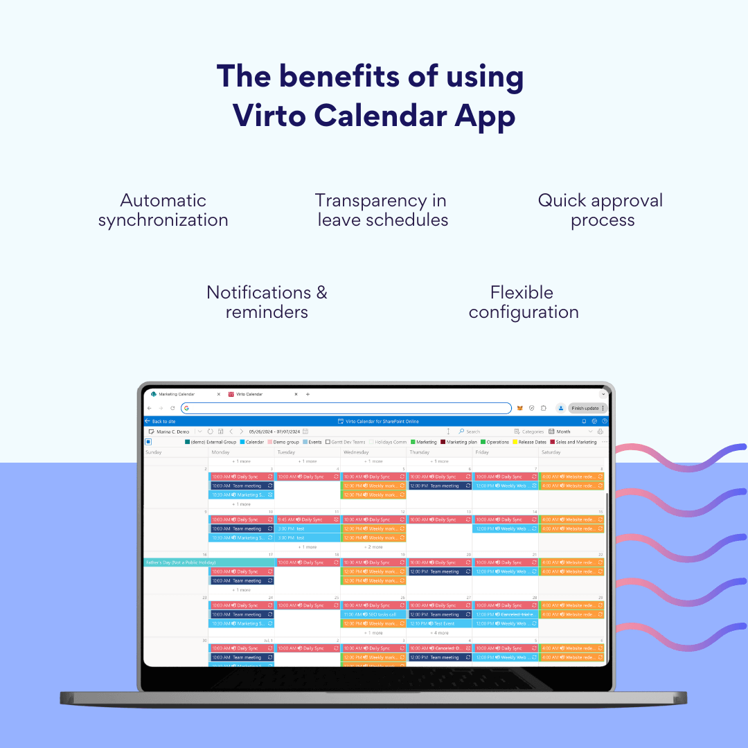 Bild 7. Die Vorteile der Nutzung von Virto Calendar App. 