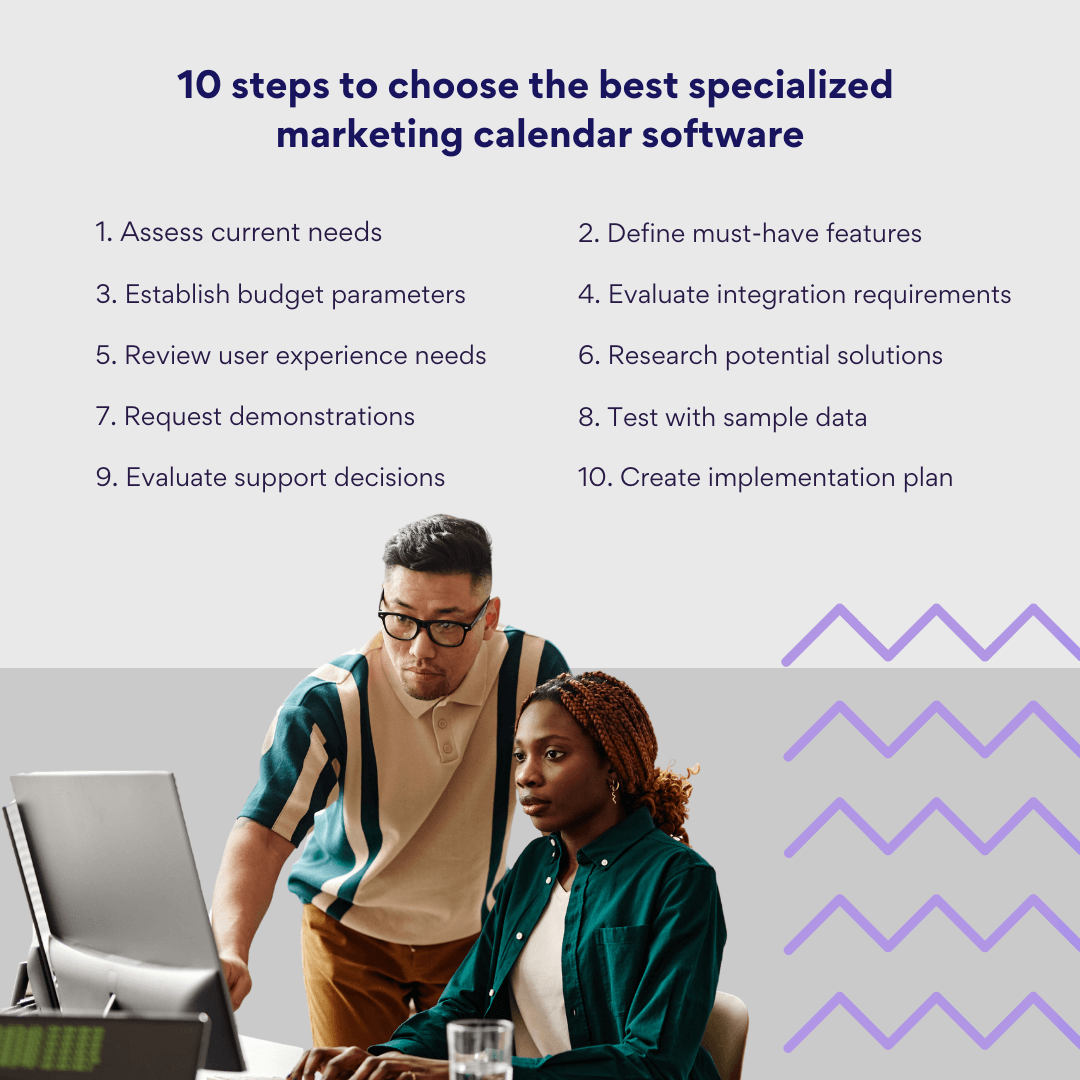 10 steps to choose the best specialized marketing calendar software