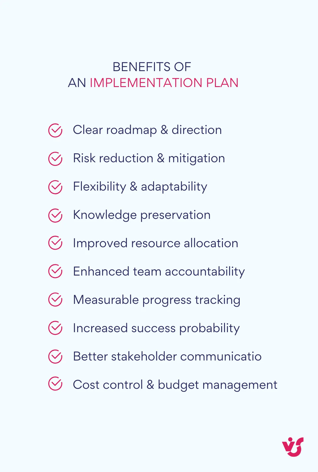 Vorteile eines Implementierungsplans.