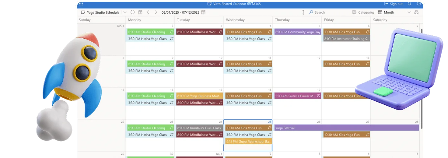 Szenarien für Virto Shared Calendar