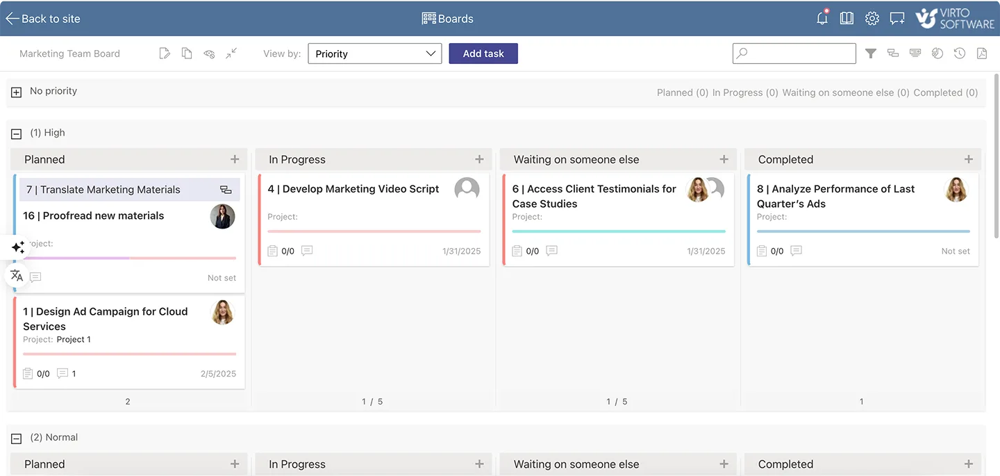 Virto Kanban Board App