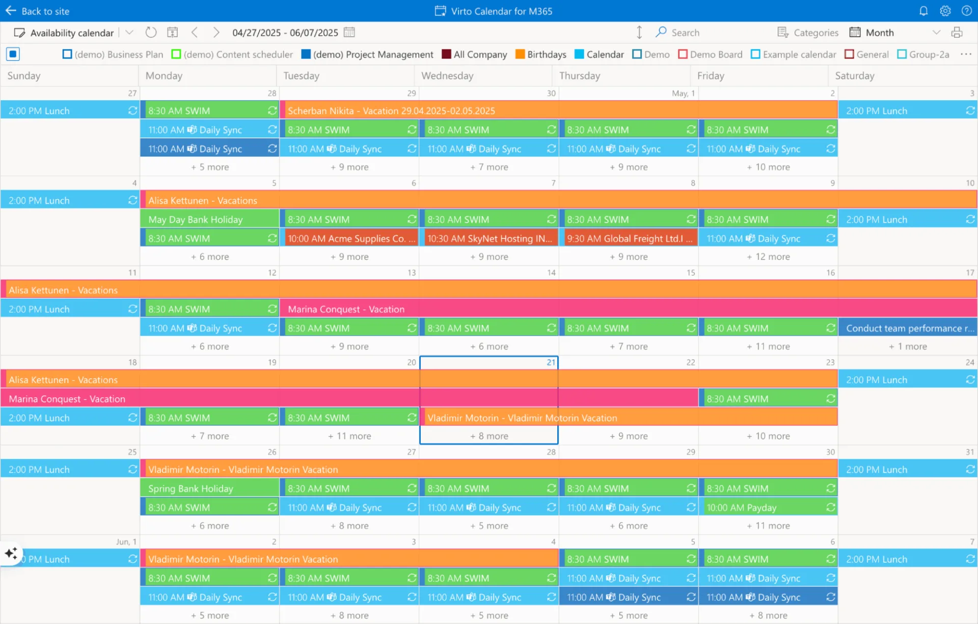 Beispiel Virto Calendar