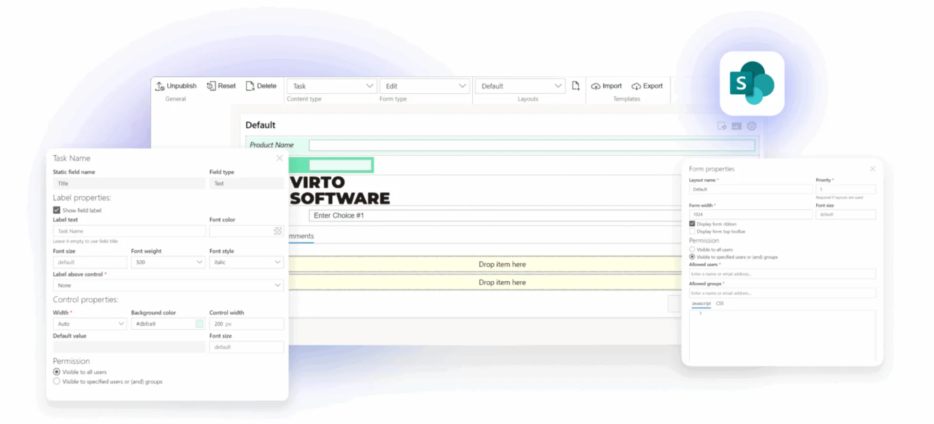 Virto Form Designer für SharePoint Online & Microsoft 365