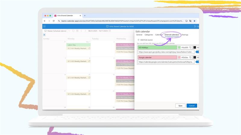 Virto Shared Calendar Update: Volle Unterstützung für .ICS & iCalendar Feed!