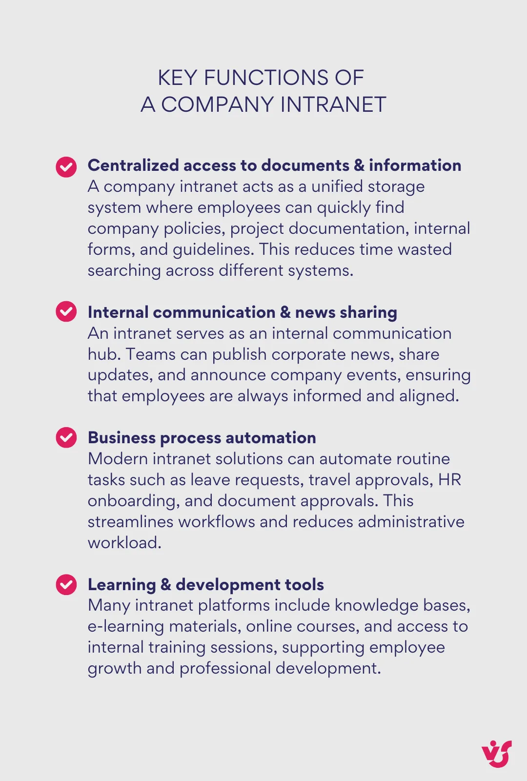 Schlüsselfunktionen eines Unternehmens-Intranets
