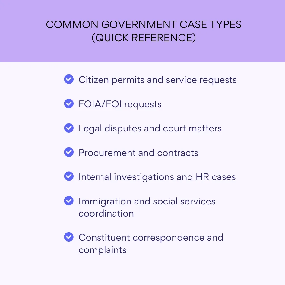 Common government case types