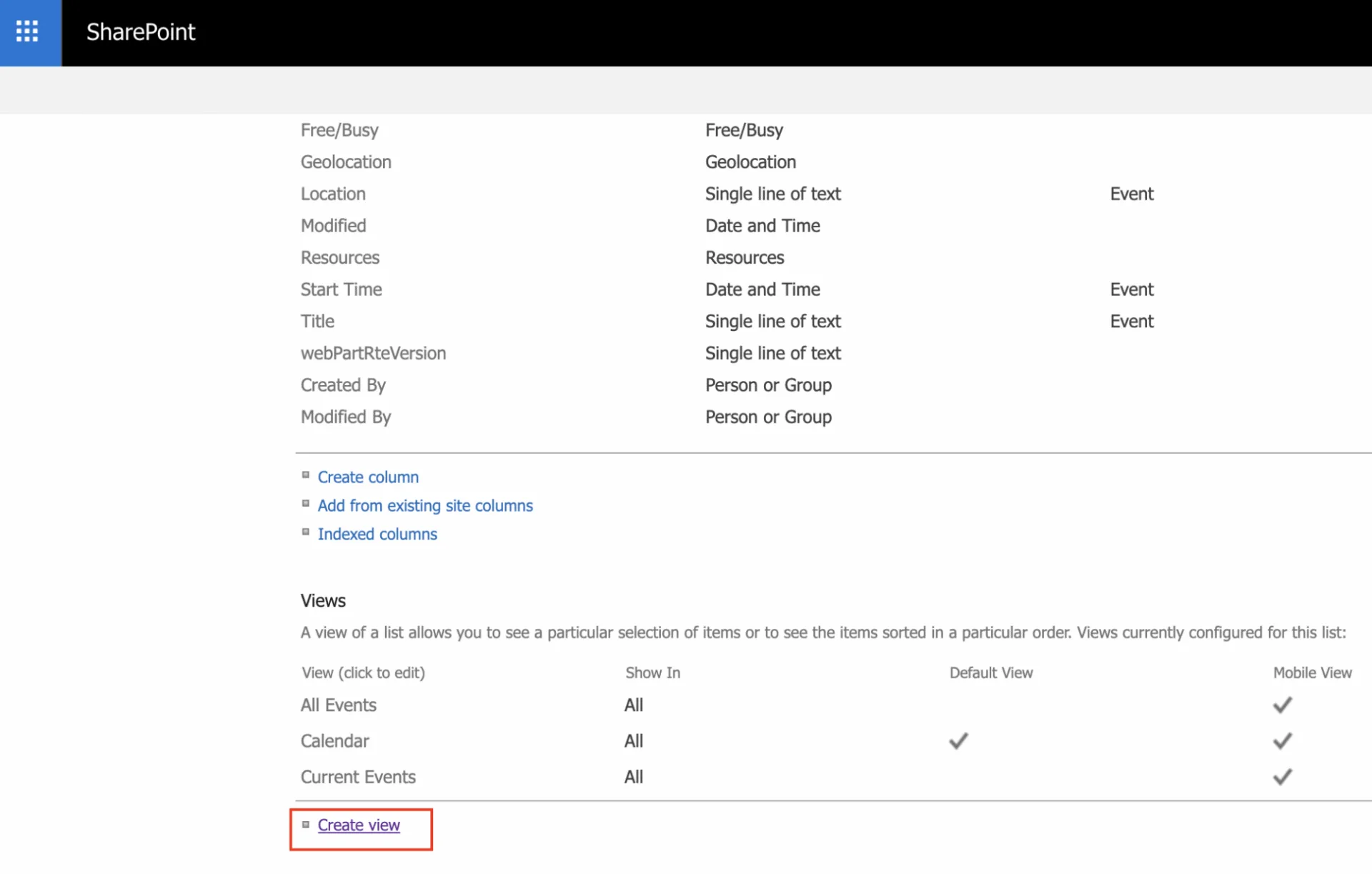 Creating new view in SharePoint