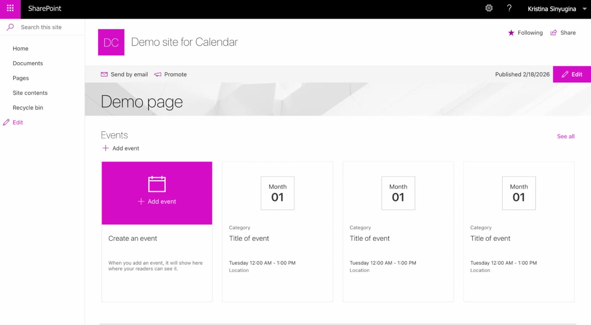 Shared Calendar in Sharepoint On-Premise