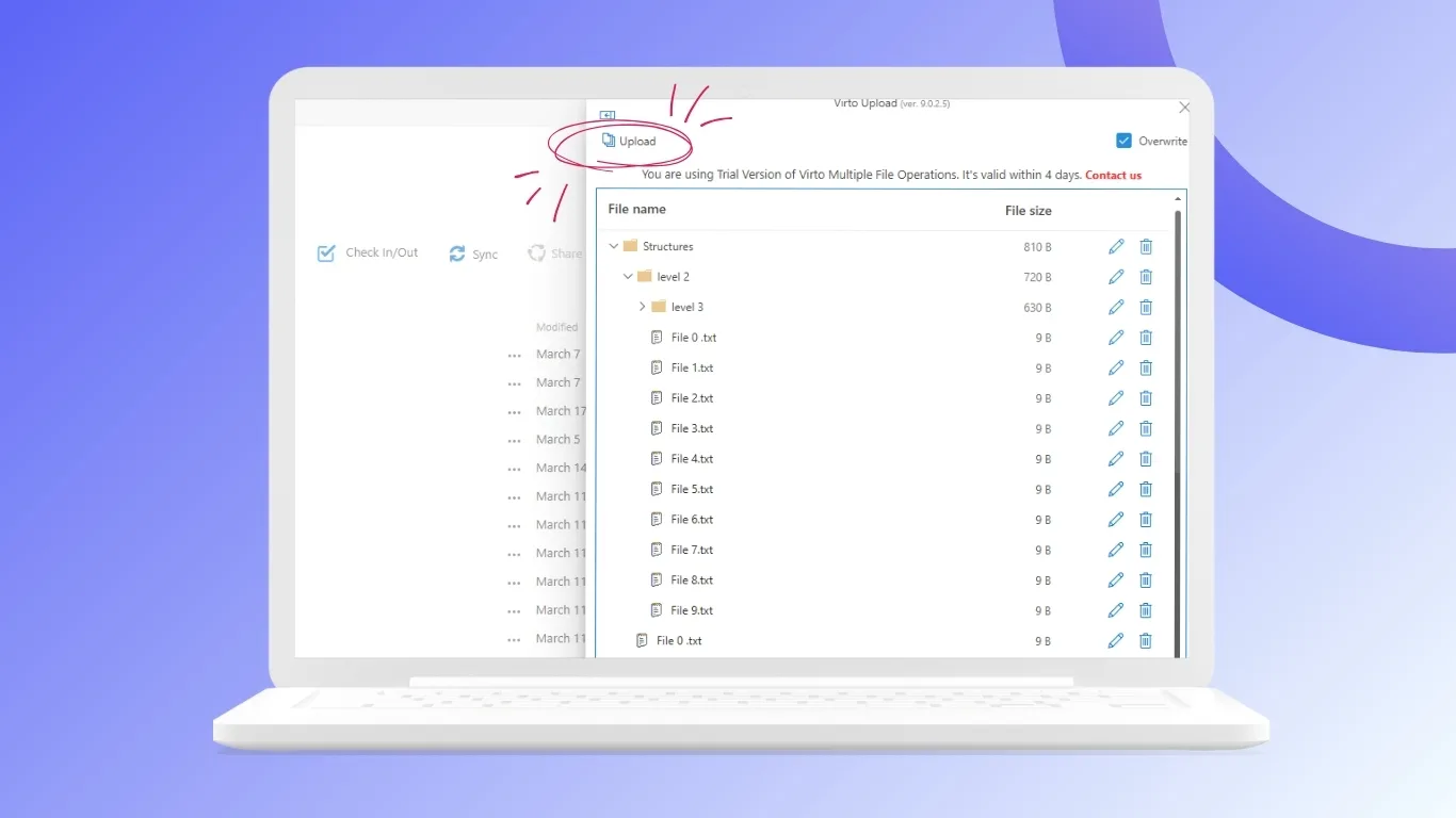 Virto Multiple File Upload App für Microsoft 365