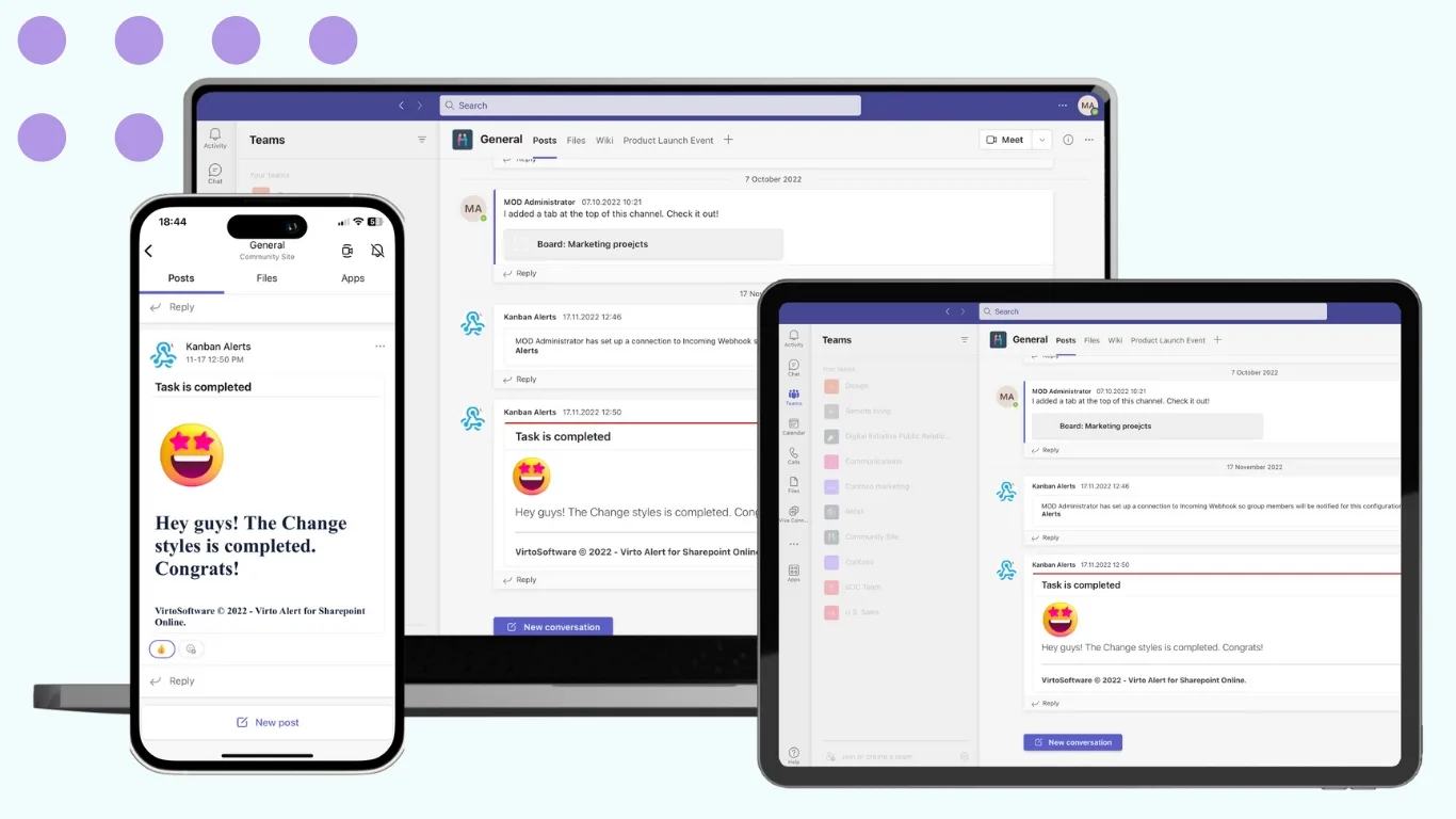 Virto Notifications & Reminders App für Teams