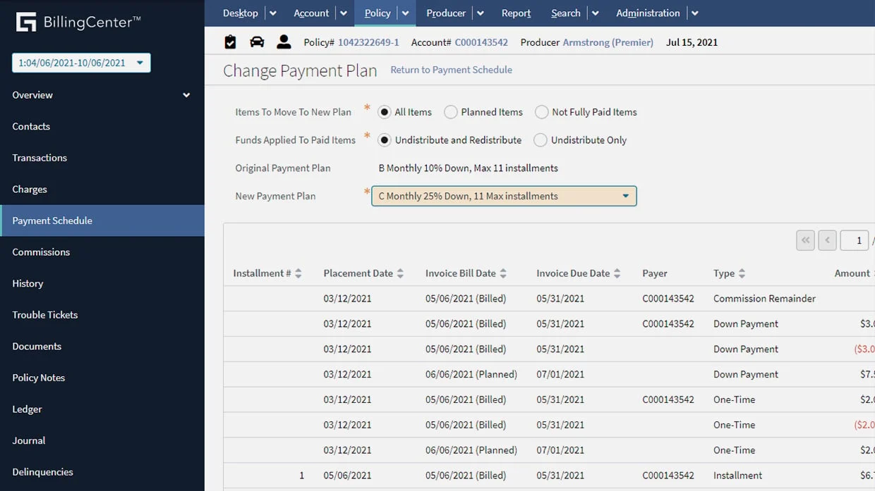 Guidewire InsuranceSuite platform interface