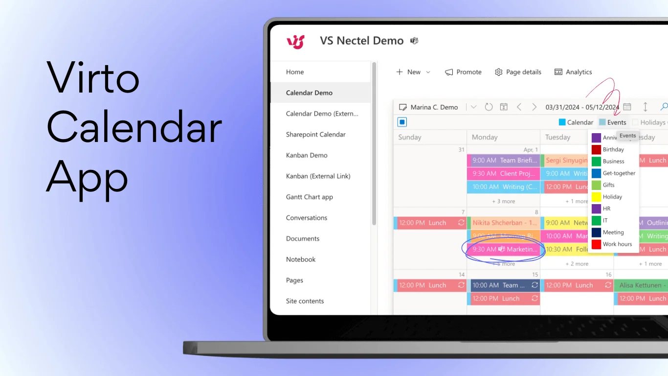 Virto Calendar App