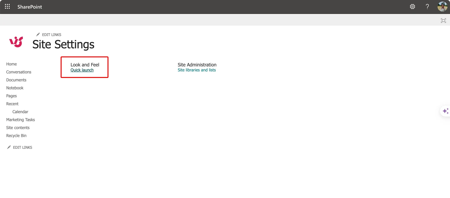 Adding a calendar to ‘Quick launch’ in SharePoint. 