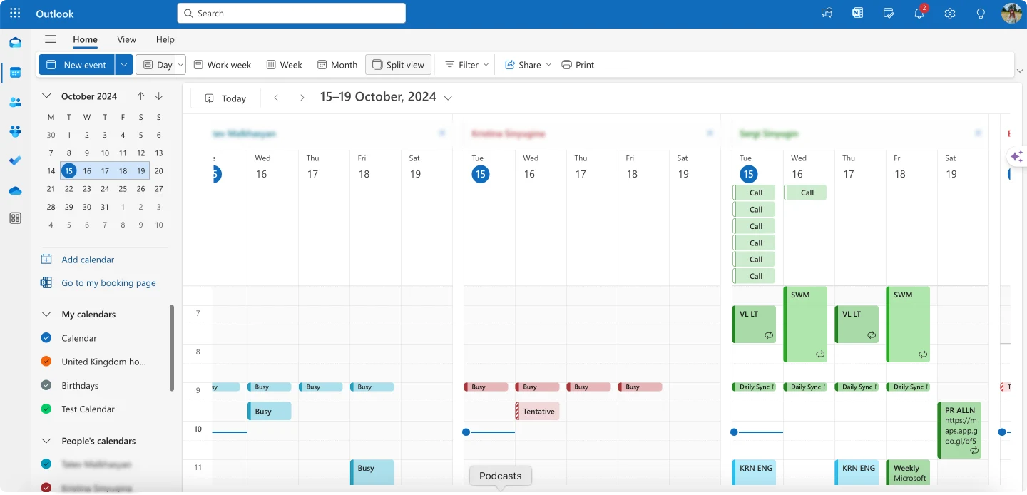 Exploring “Split view” in Outlook for the web. 