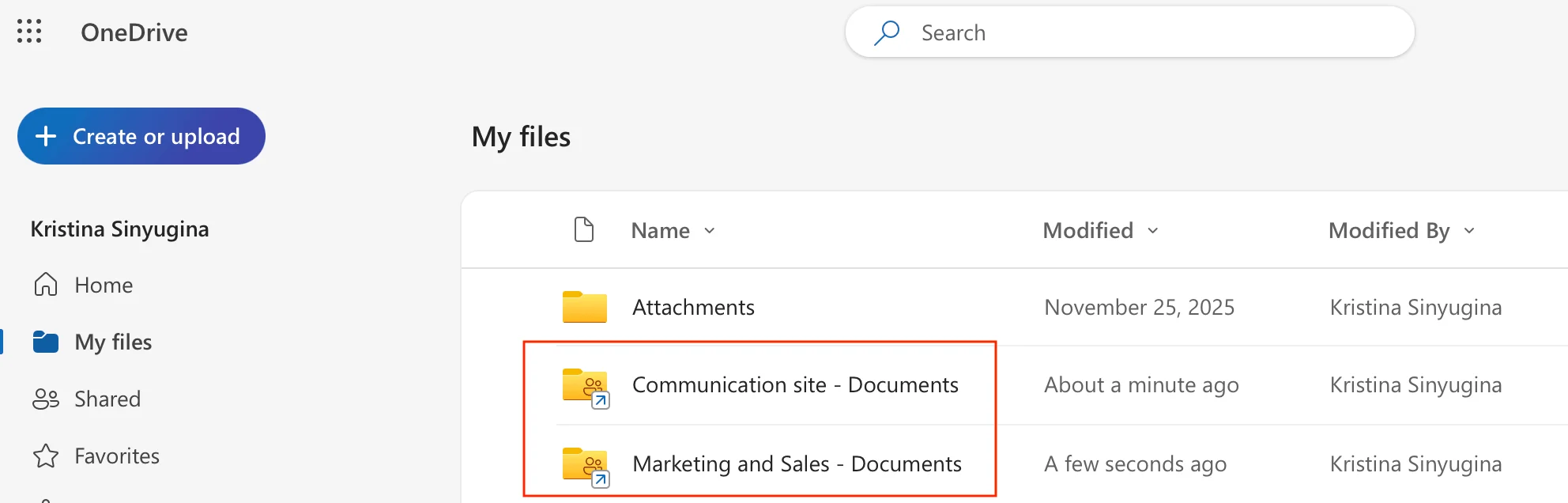 Add shortcut to OneDrive button on command bar