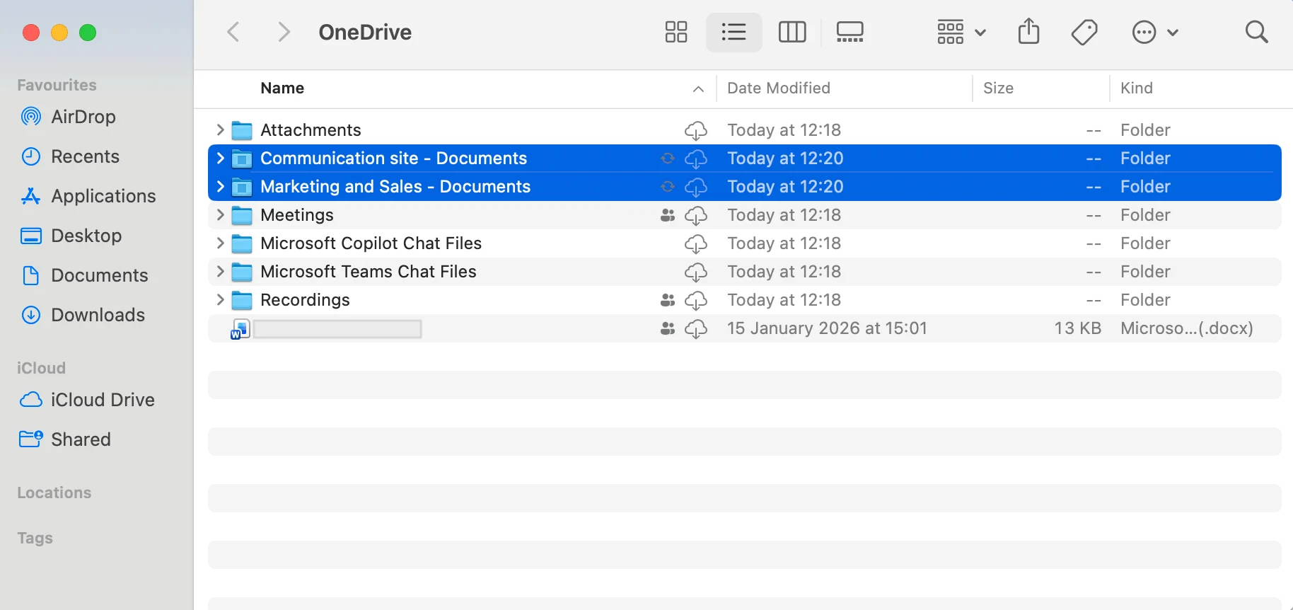 Both libraries appearing in synced file manager