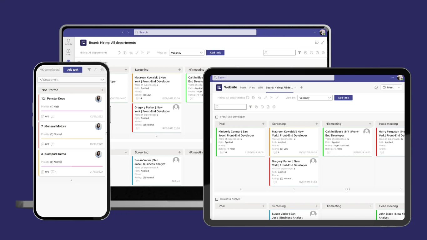 Virto Kanban Board example view