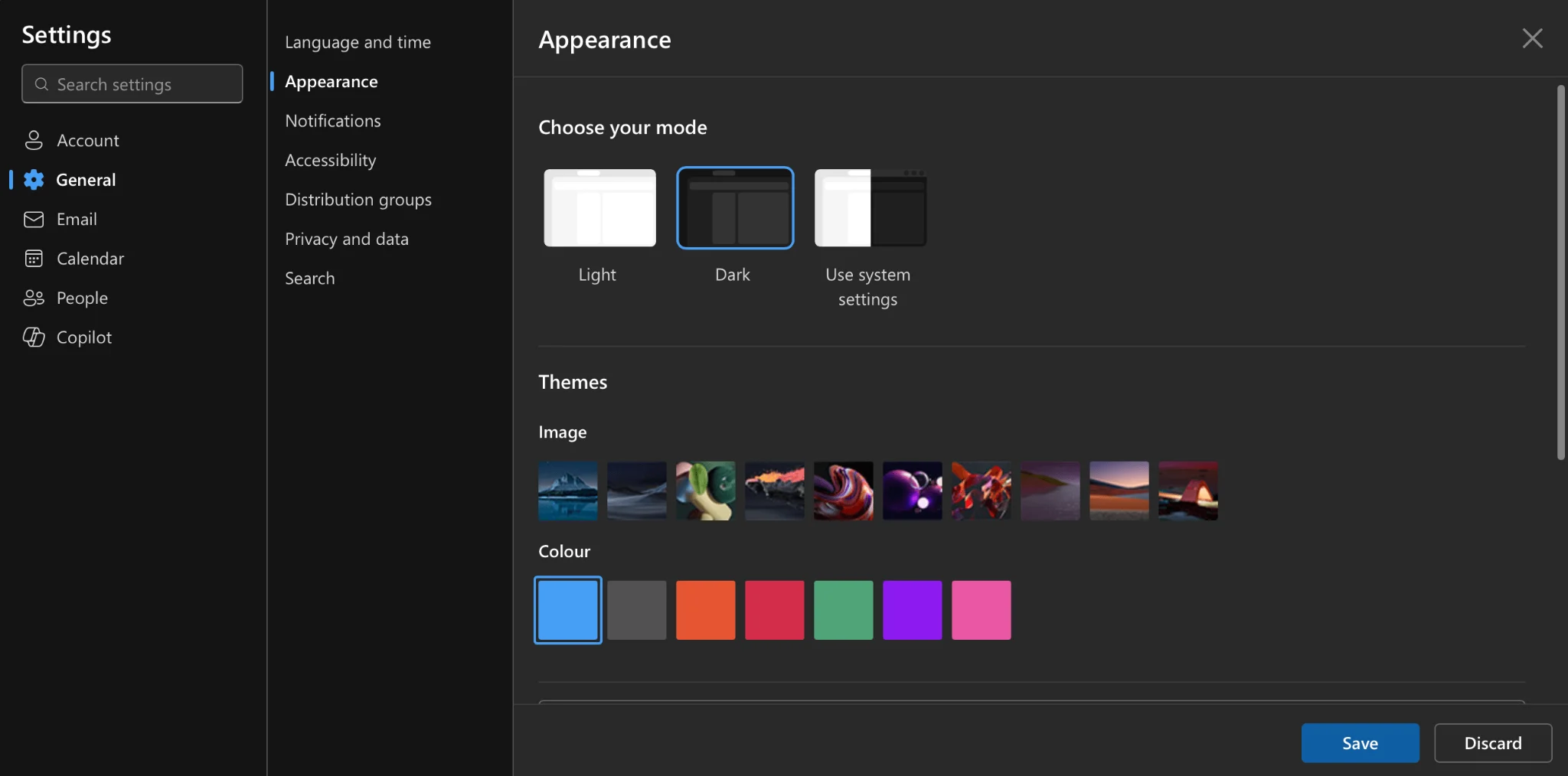 Navigating to appearances in OWA