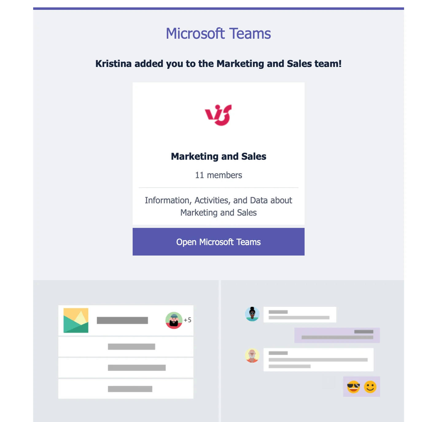 Teams guest invitation email example