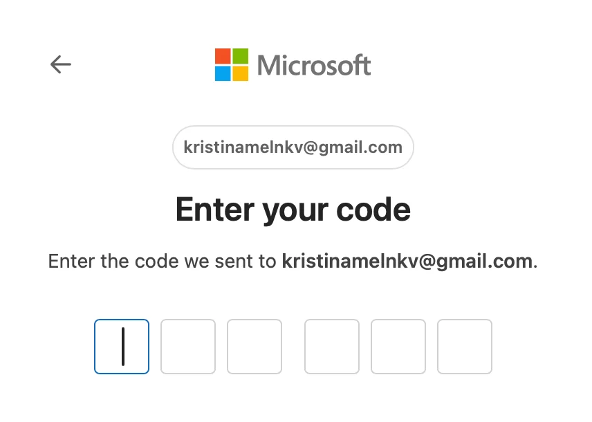 Guest entering a one-time passcode