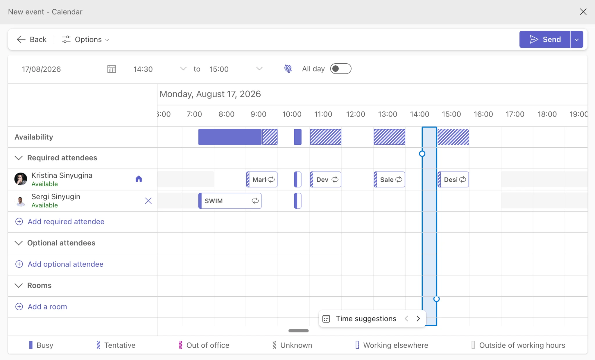 New meeting form and Scheduling Assistant in Teams