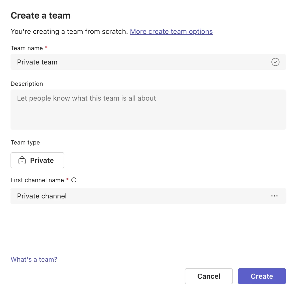 Creating a private channel and setting its membership