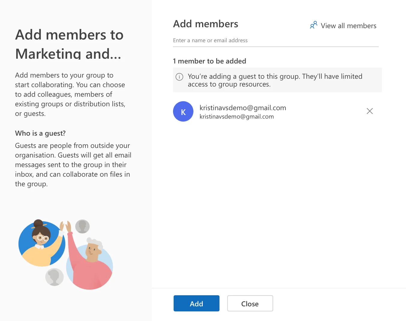 Inviting the guest by email from Outlook
