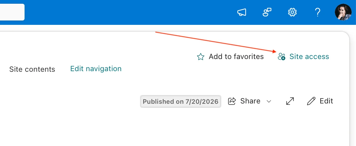 Adding a guest to the SharePoint site hosting the calendar