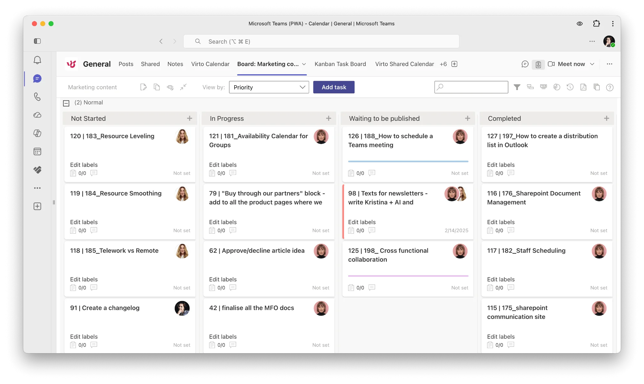 Virto Kanban Board App for SharePoint task management