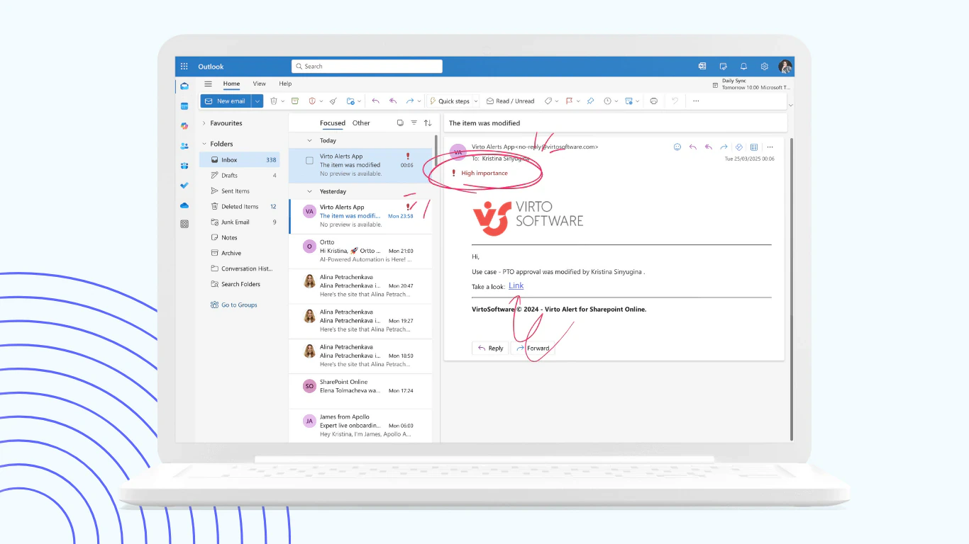 Virto Alerts and Reminder App for SharePoint Online and Microsoft 365