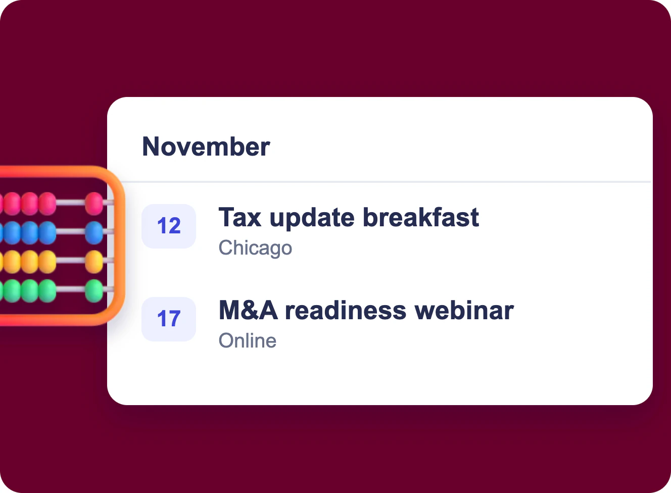 Accounting Firm Events Calendar in Your Own Tenant