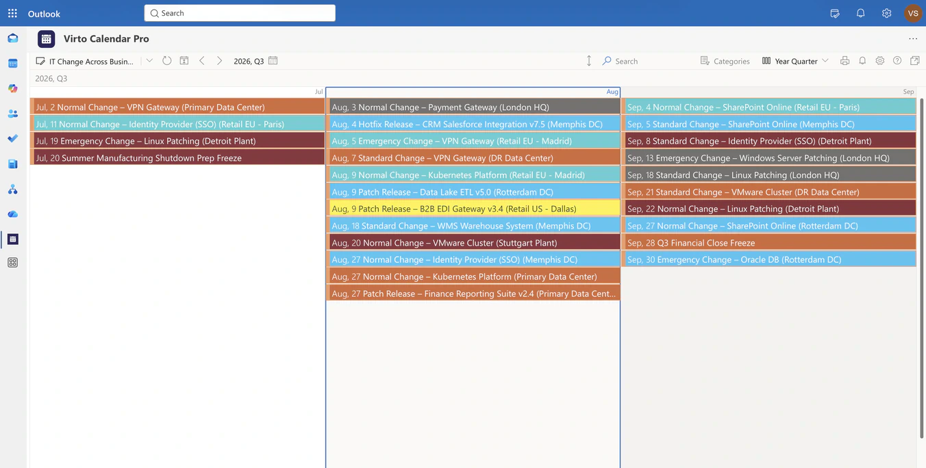 IT-Change- & Release-Kalender