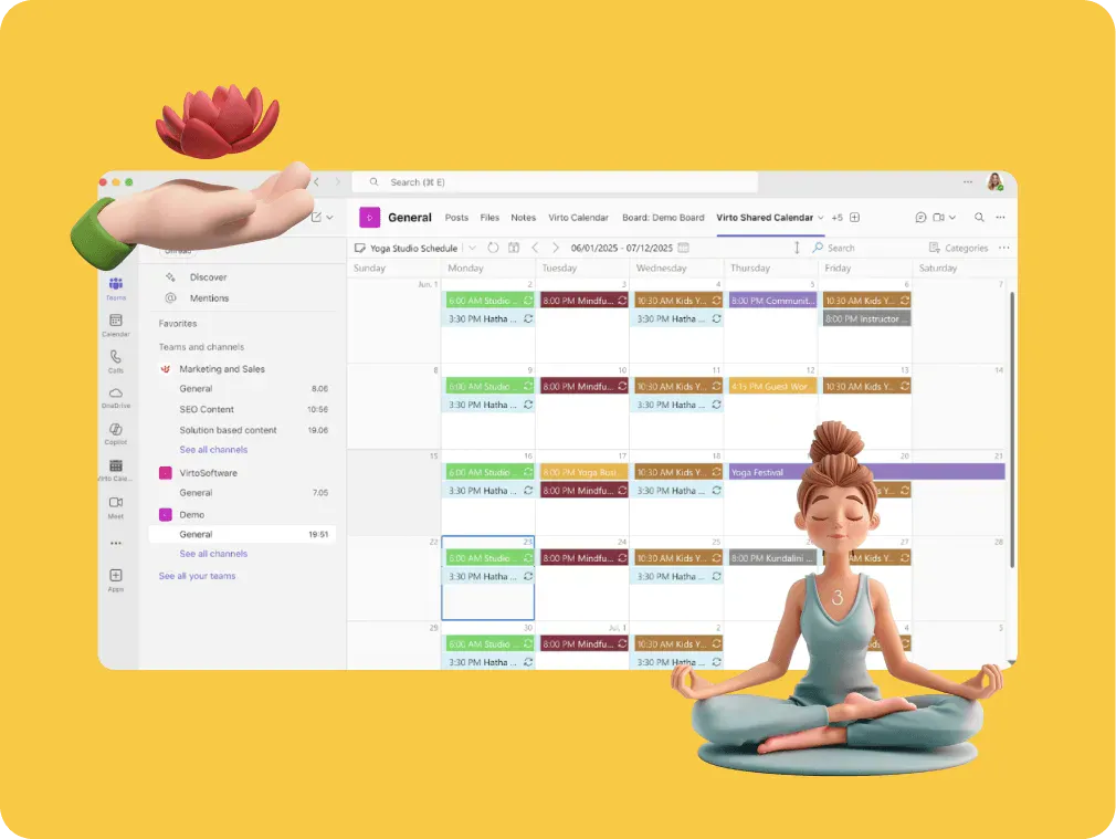 Kursplanung für Yogastudios