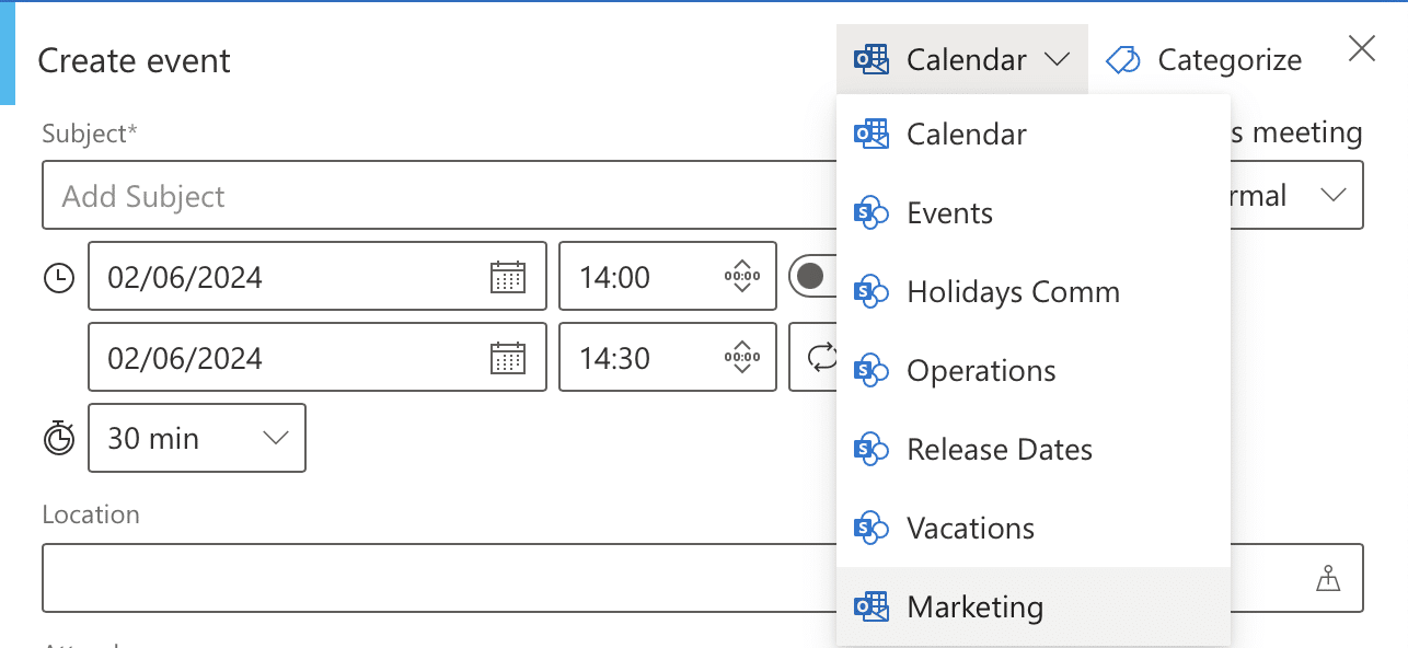 calendar icons