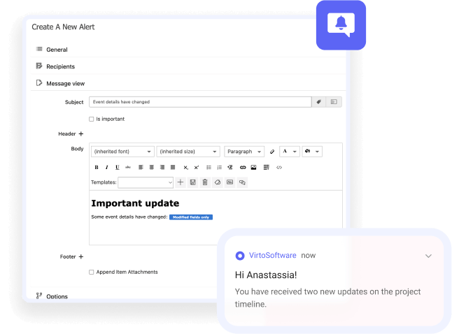 Virto Alerts Product card