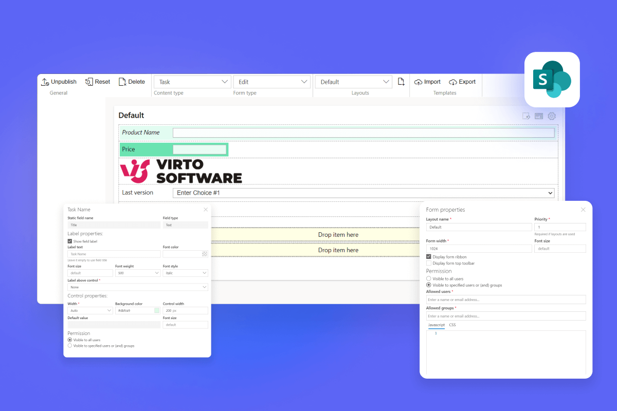 Virto Form Designer App for Microsoft 365