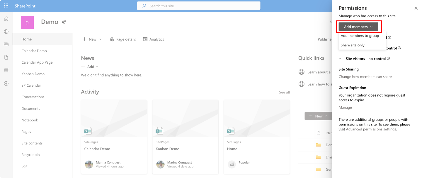 Pic. 3. Adding members if have owner permissions.