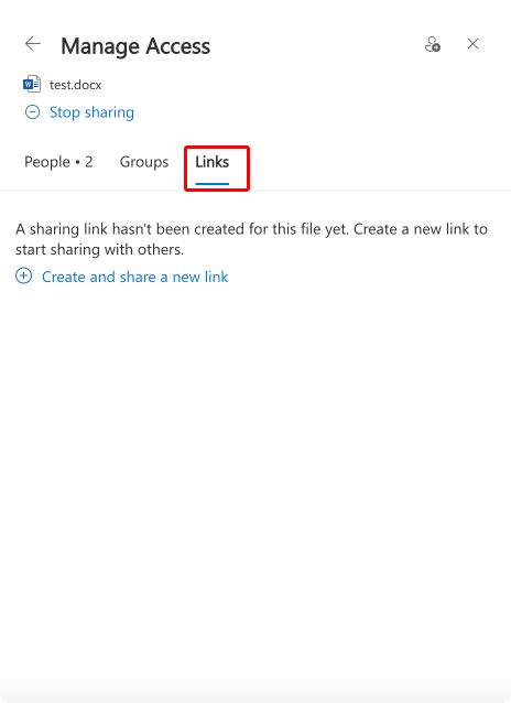 Pic. 15. Navigating to the links section if created for a file.