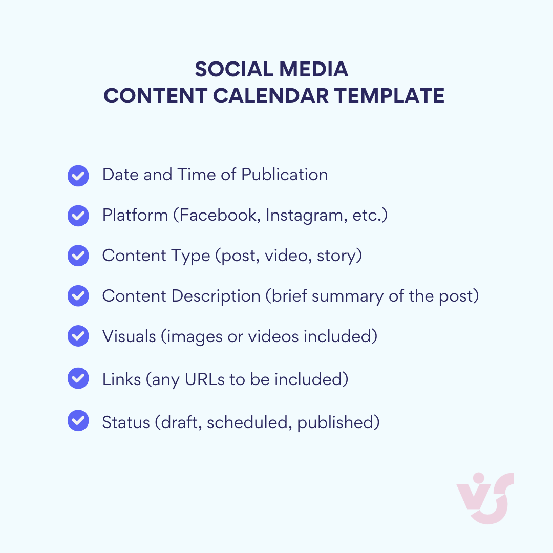 Social Media Content Calendar Template