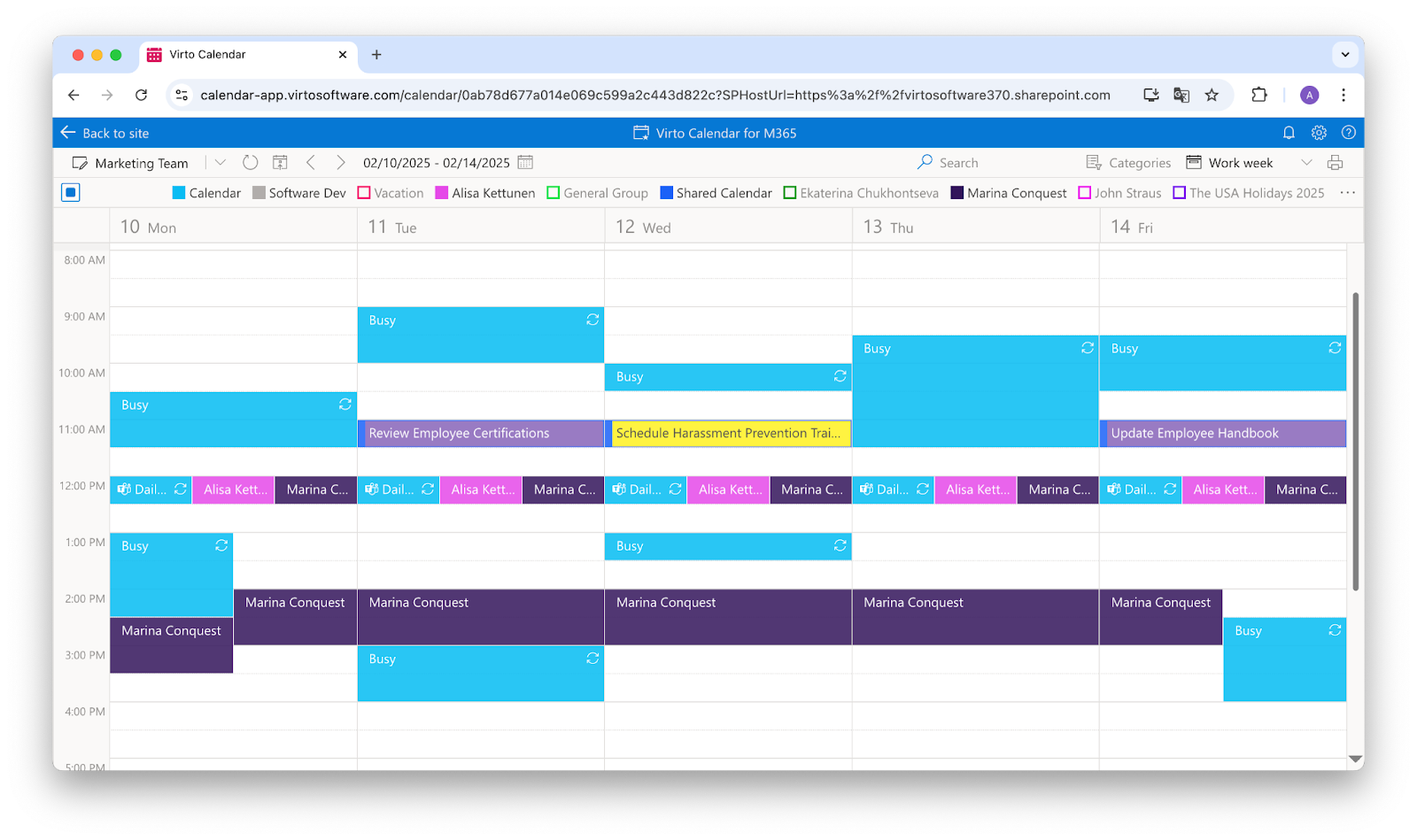 Virto Calendar App example