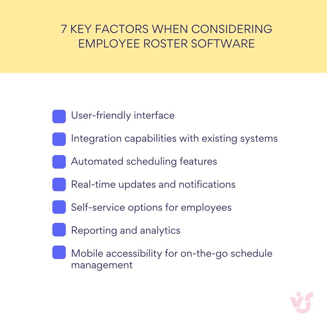 7 key factors when considering employee roster software